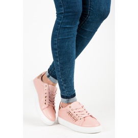 Pink sneakers med perler lyserød 1