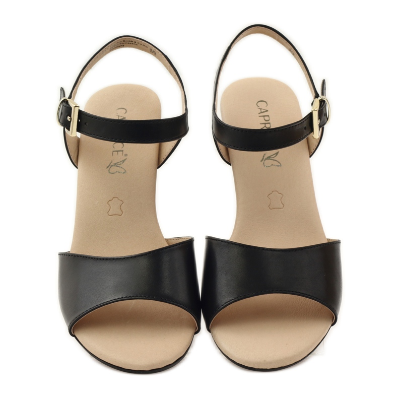 Caprice damesko lædersandaler 28213 sort 4