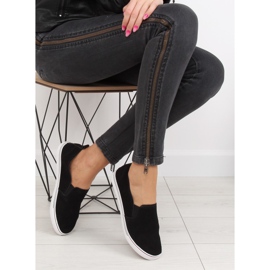 Sorte XL07P Sorte slipony sneakers 1