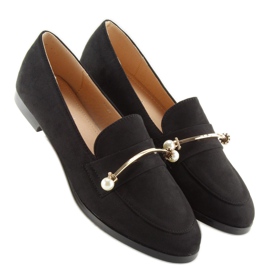 Sorte sorte loafers til kvinder T315P Sort 1