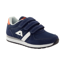American Club Amerikanske sneakers med læder indersål marineblå orange hvid 1