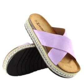 Violet dametøfler CK15P Lilla 1