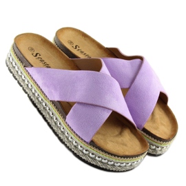 Violet dametøfler CK15P Lilla 2