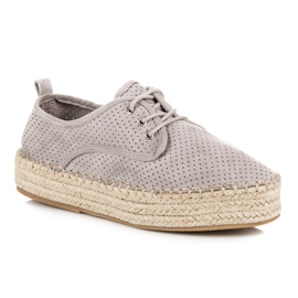 Seastar Openwork Espadrilles på platformen grå 1