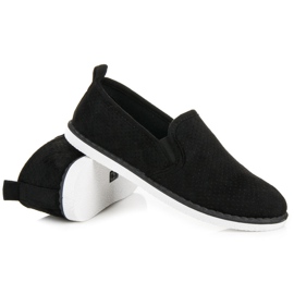 Bestelle Gennembrudte slipons sort 1