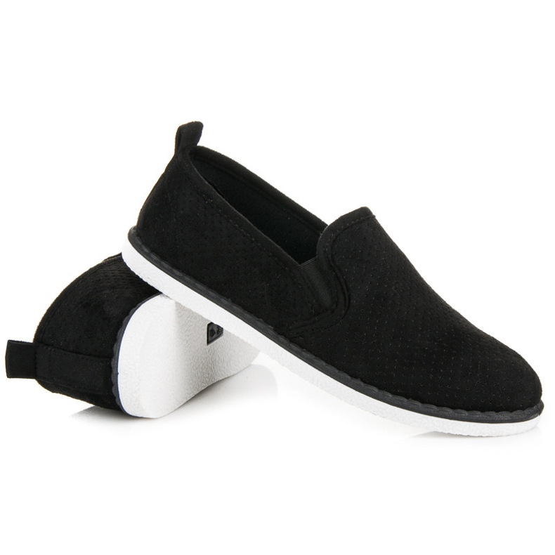 Bestelle Gennembrudte slipons sort 1