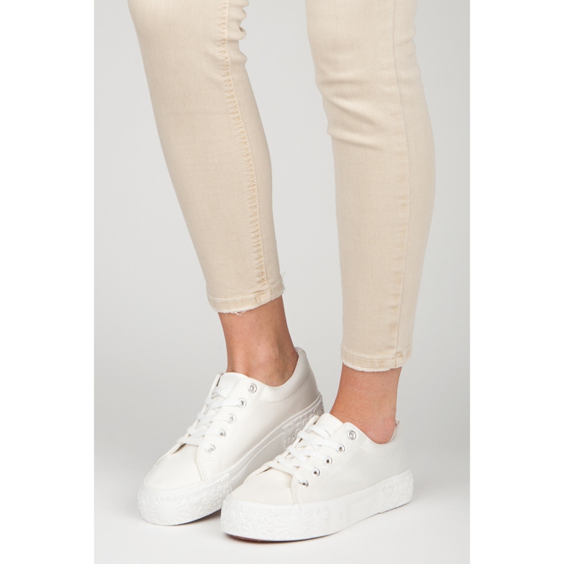 Kylie Satin sneakers på platformen hvid 2