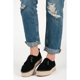 Seastar Openwork Espadrilles på platformen sort 1