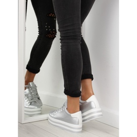 Sølv NB183P Sølv sneakers på høj sål grå 1