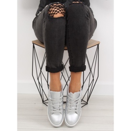 Sølv NB183P Sølv sneakers på høj sål grå 2