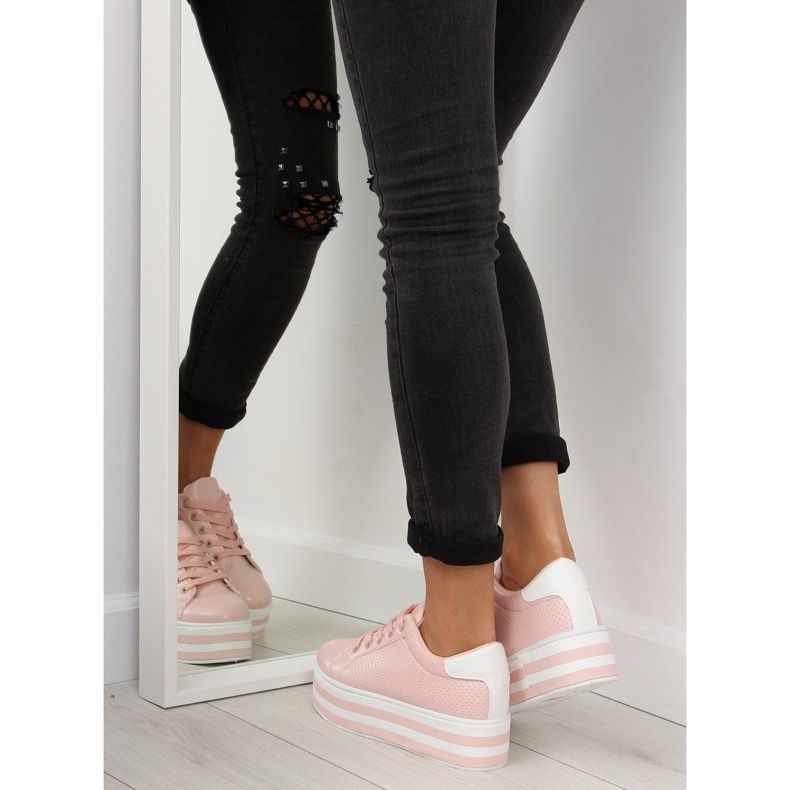 Pink pink sneakers på høj sål lyserød 2