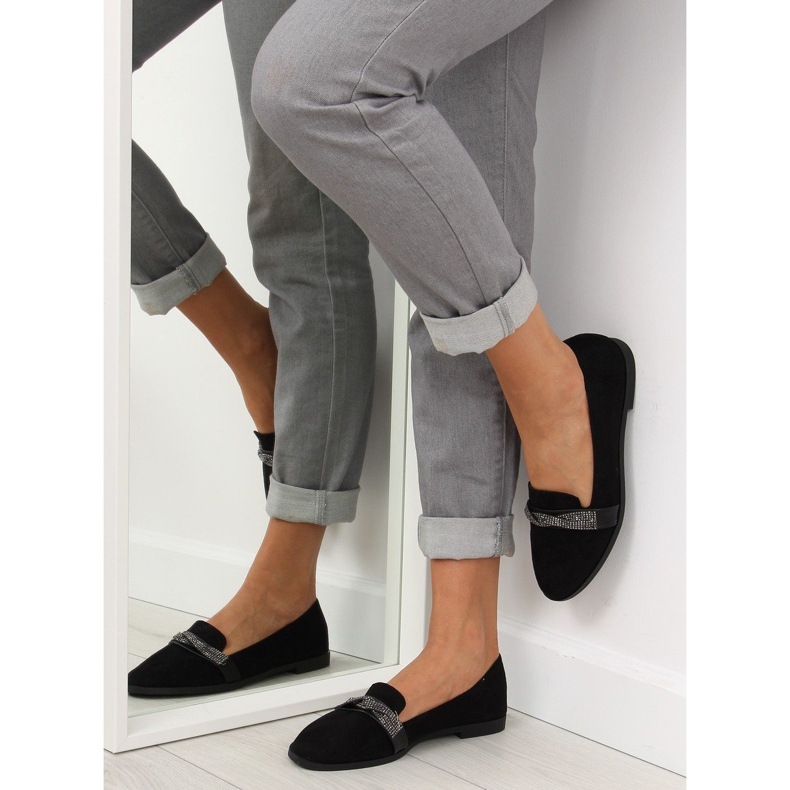 Sorte sorte loafers til kvinder H8-110 Sort 1
