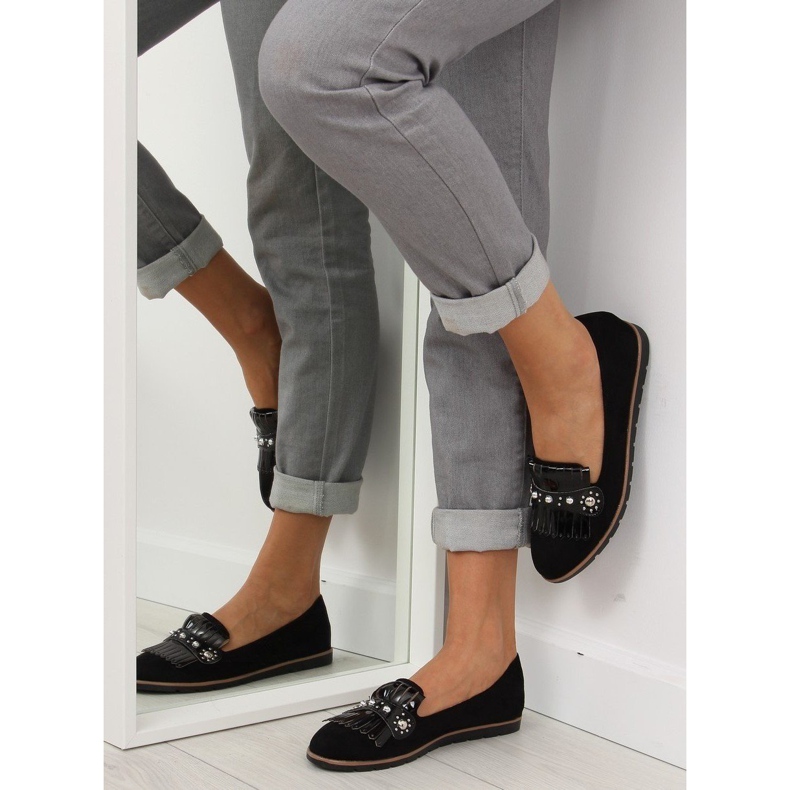 Sorte sorte loafers til kvinder DM30P Sort 1