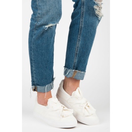 Slip-on sneakers med sløjfe hvid 2