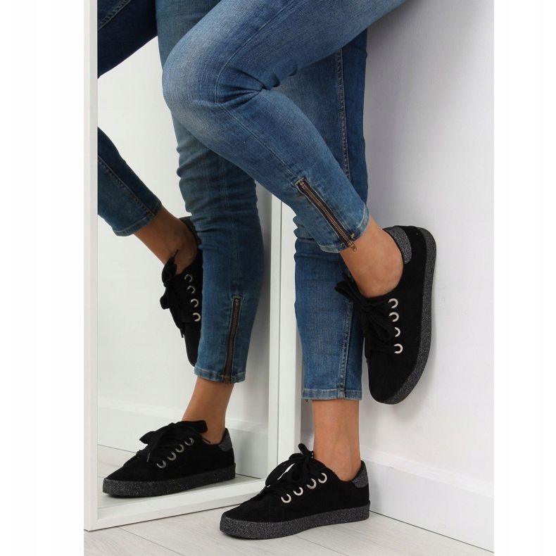 Sorte damesneakers AK03P Sort grå 1