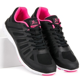 Sorte sneakers med snøre lyserød 2