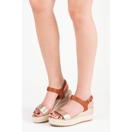 Seastar Wedge espadrilles sandaler gul brun 1