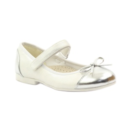 American Club Velcro ballerina pumps American 14297 grå hvid 1