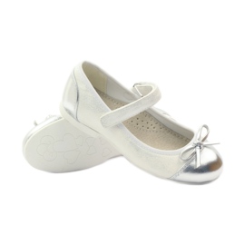 American Club Velcro ballerina pumps American 14297 grå hvid 3