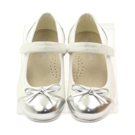 American Club Velcro ballerina pumps American 14297 grå hvid 4