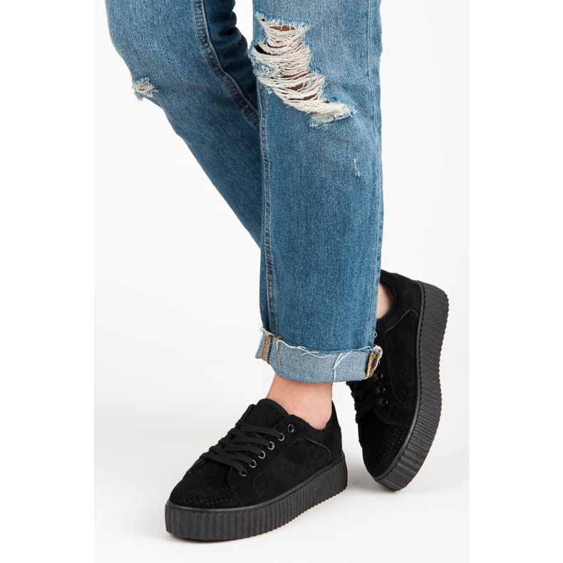Seastar Suede sneakers på platformen sort 2