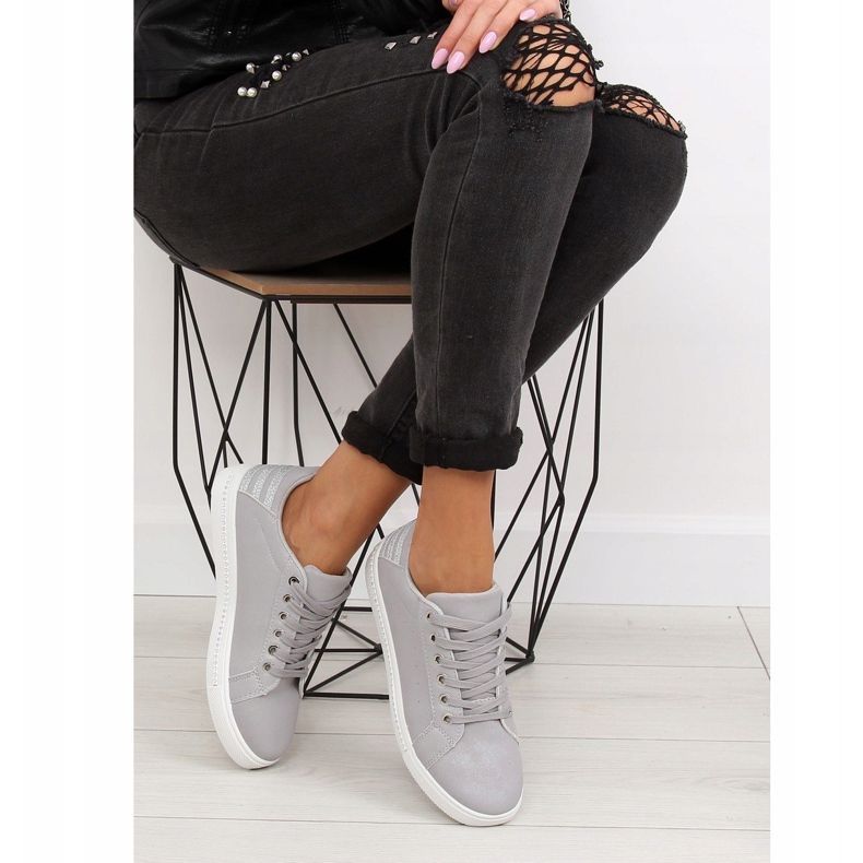 Grå Dame grå sneakers SU09p Grå 1