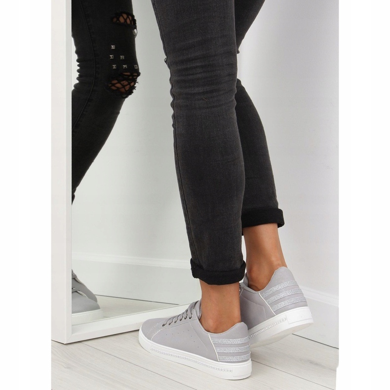Grå Dame grå sneakers SU09p Grå 2