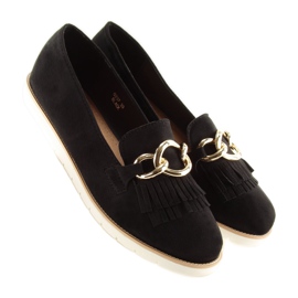 Sorte sorte loafers til kvinder G237 sorte 1