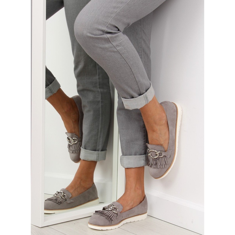 Grå Dame grå loafers G237 grå 2