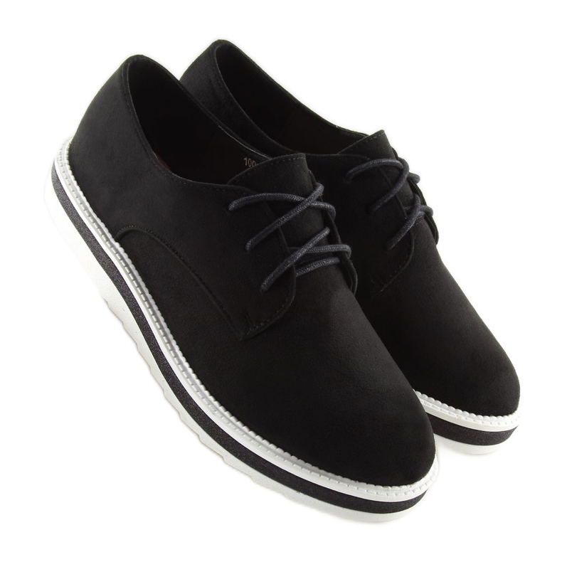 Sorte loafers med sort snøre 2