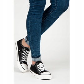 Kvinders klassiske sorte bundne sneakers 2