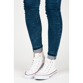 Sneakers med snøre over anklen hvid 1