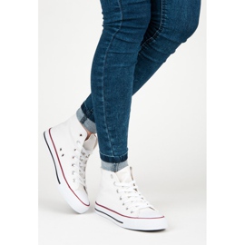 Sneakers med snøre over anklen hvid 2