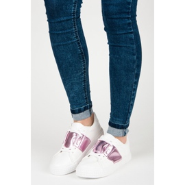 Hvide mode sneakers lilla 1