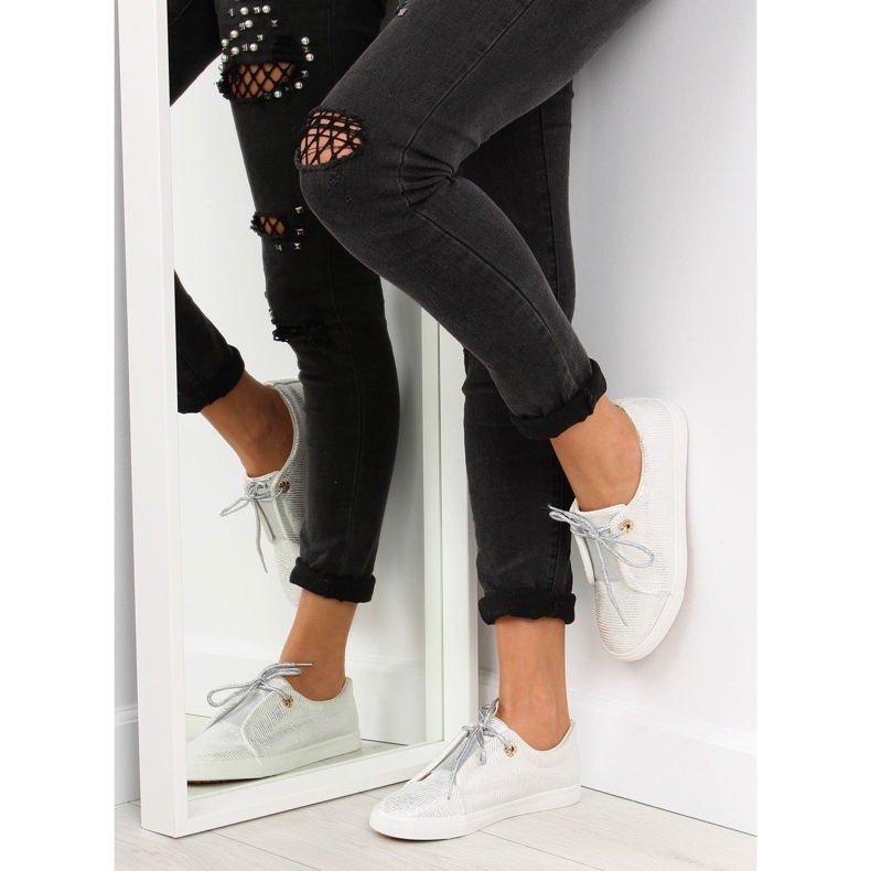 Sølv damesneakers MB102 Hvid grå 1