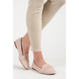 Small Swan Suede loafers med glitter lyserød 2