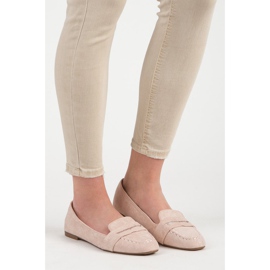 Small Swan Suede loafers med glitter lyserød 1