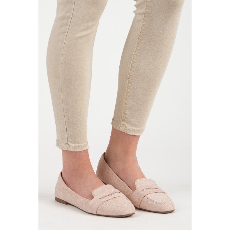 Small Swan Suede loafers med glitter lyserød 1