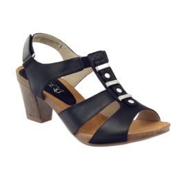 Damesandaler med Velcro Caprice sort 1