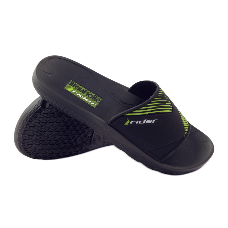 Rider 82325 pool hjemmesko sort grøn 3