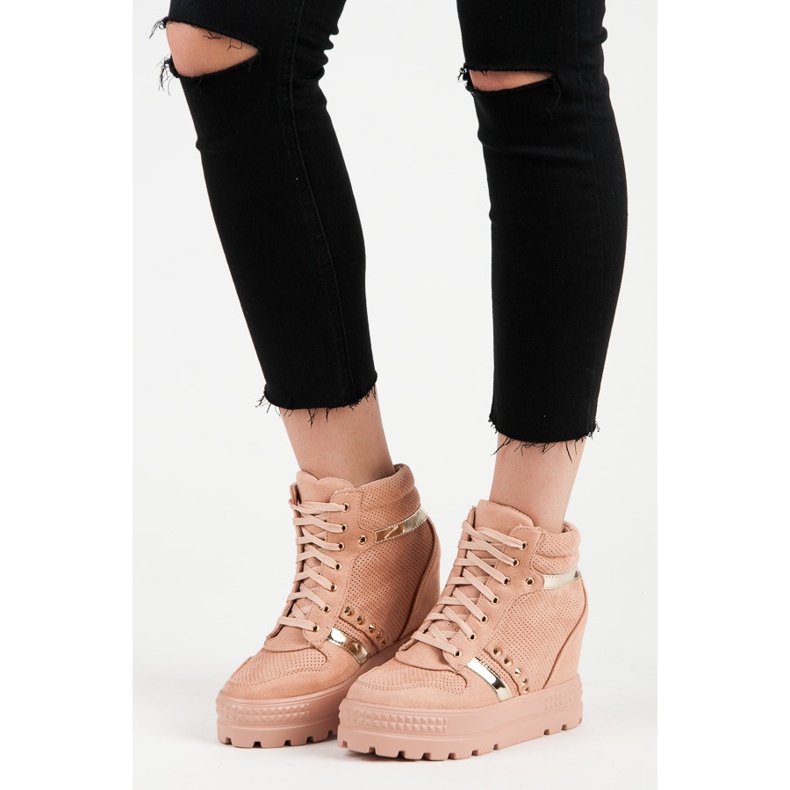 Bestelle Platform sneakers lyserød 1