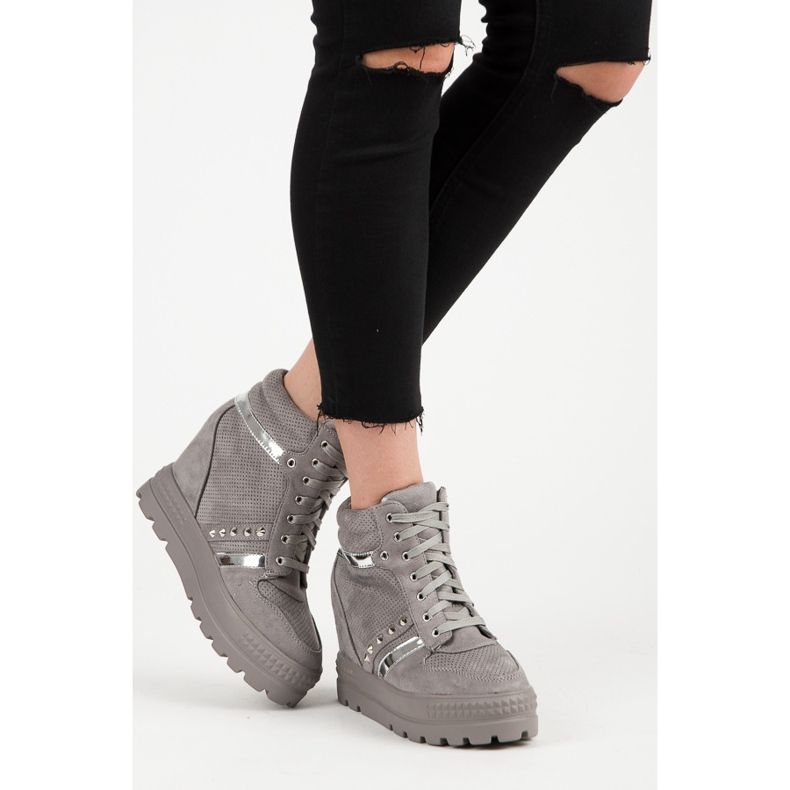 Bestelle Platform sneakers grå 2