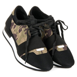 Slip-on sportssko sort brun grøn 2