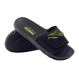 Rider 82326 fritidspool hjemmesko sort grøn 3