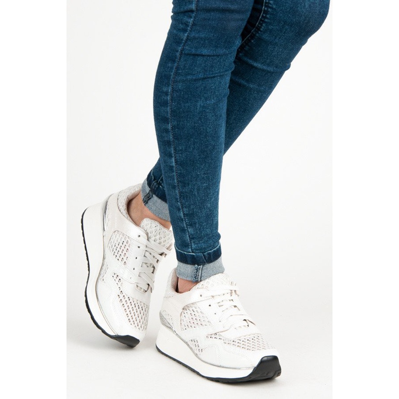Kylie Hvide sneakers med mesh 2
