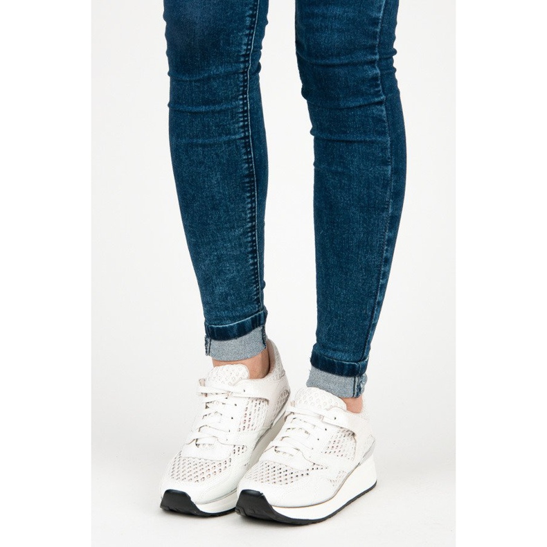 Kylie Hvide sneakers med mesh 1