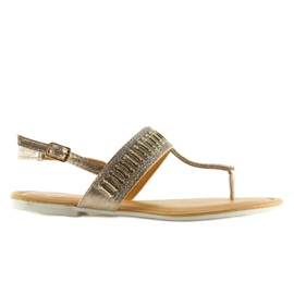 Flip-flops med gyldne guldsten gylden 1