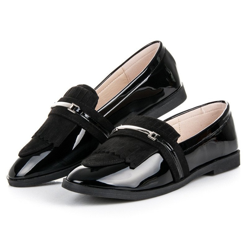 Ideal Shoes Sortlakerede loafers 2