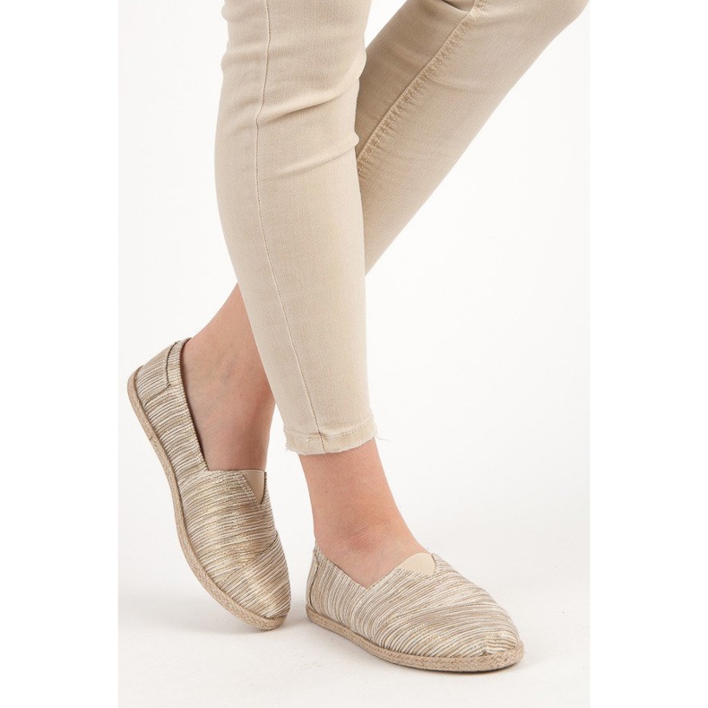 Ribbede espadriller gul 2