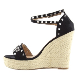 Sorte sorte espadriller på kiler 2
